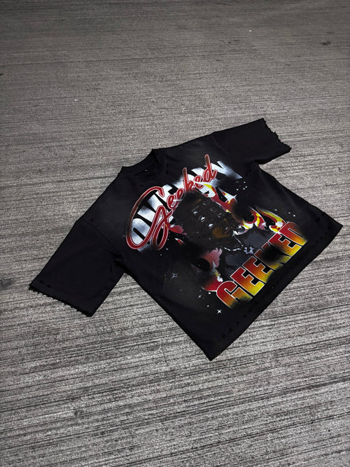 "OVERLY GEEKED" TEE BLACK